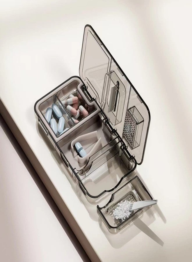 CFMOUR 3-in-1 Pill Cutter Splitter for Tiny or Small Large Pills, Mills for Elderly, Kids&Pets, Black - Image 3